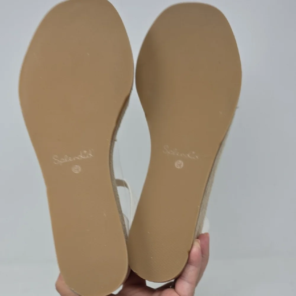 Splendid Darcy White Wedge Sandals with Jute Heel Size 9.5